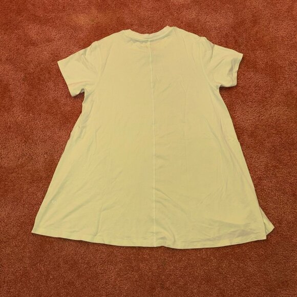 Lululemon All Yours Tee Dress Lemon Vibe Relaxed Fit Pima Cotton Vitasea Size 4 - Picture 3 of 12